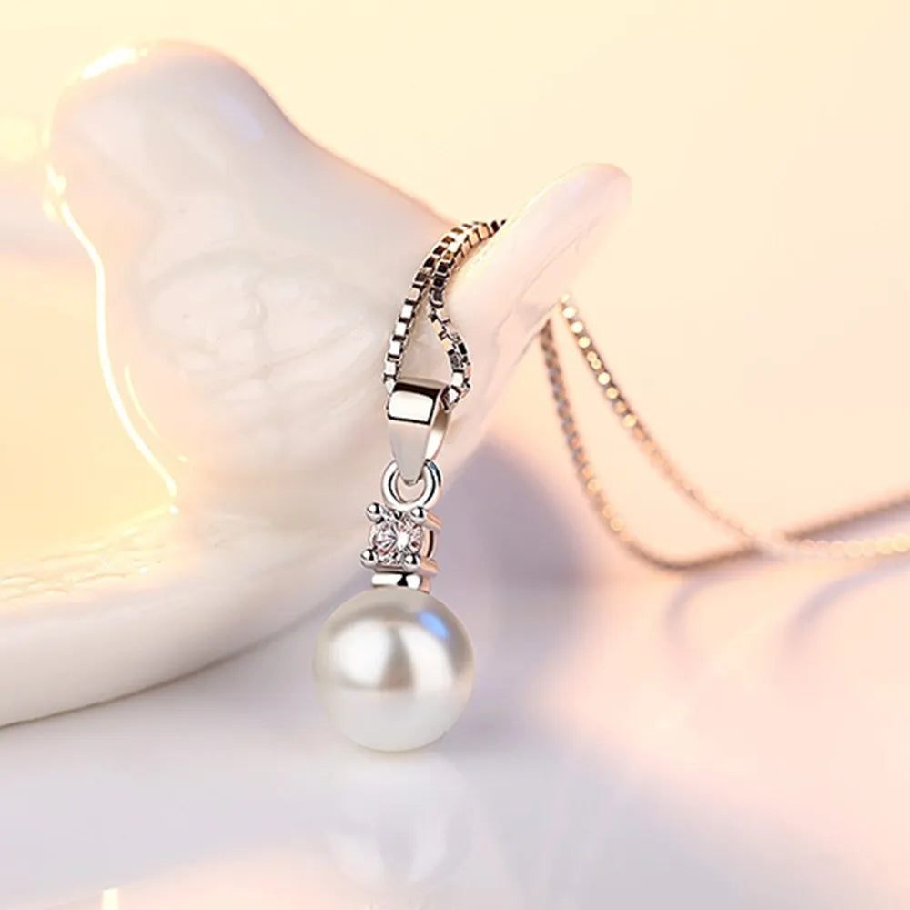 Luminous Pearl Drop Pendant Necklace