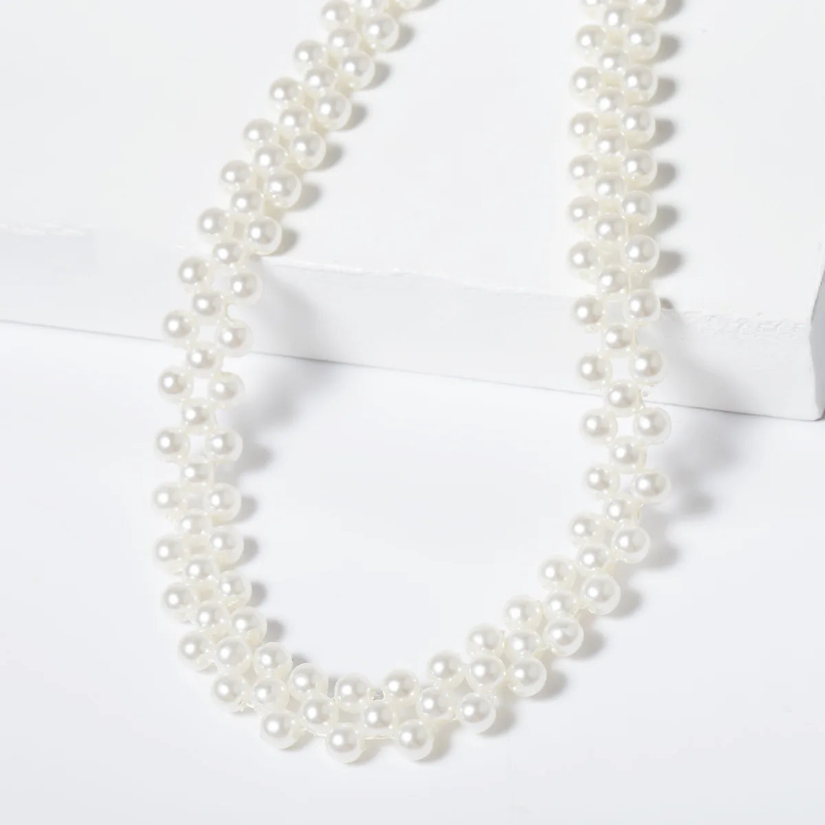 Triple Strand Pearl Choker Necklace