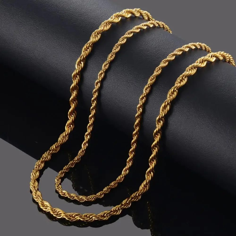 Golden Twist Rope Chain