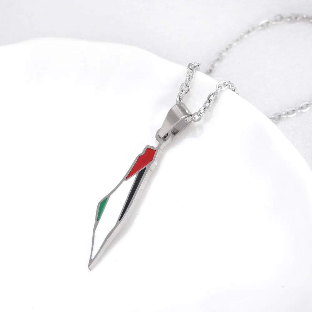 Palestine Map Pendant Necklace