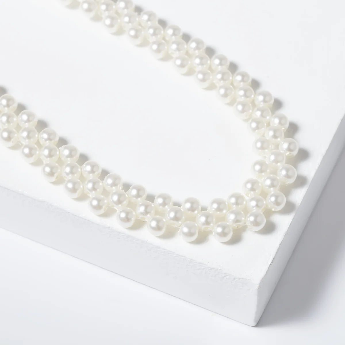 Triple Strand Pearl Choker Necklace