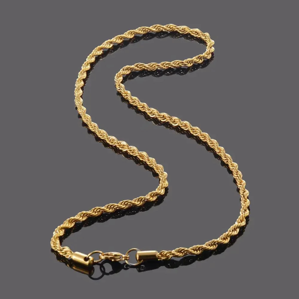 Golden Twist Rope Chain