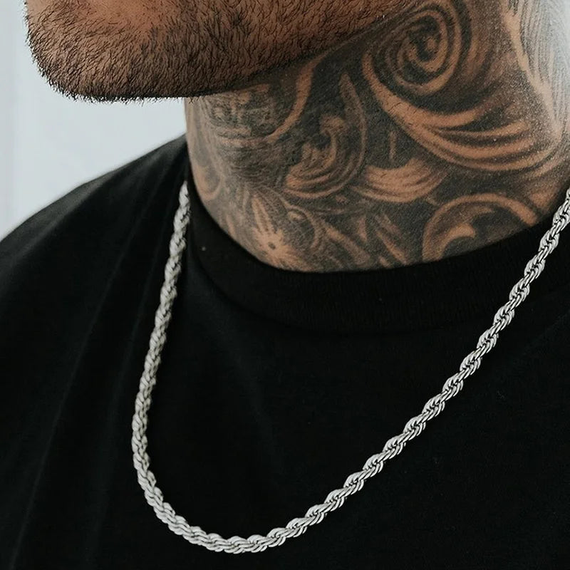 Men's Gold Rope Chain Necklace