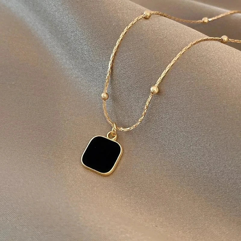 Midnight Square Necklace