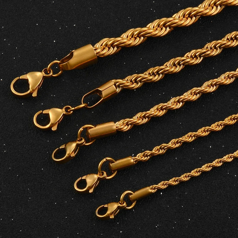 Golden Twist Rope Chain