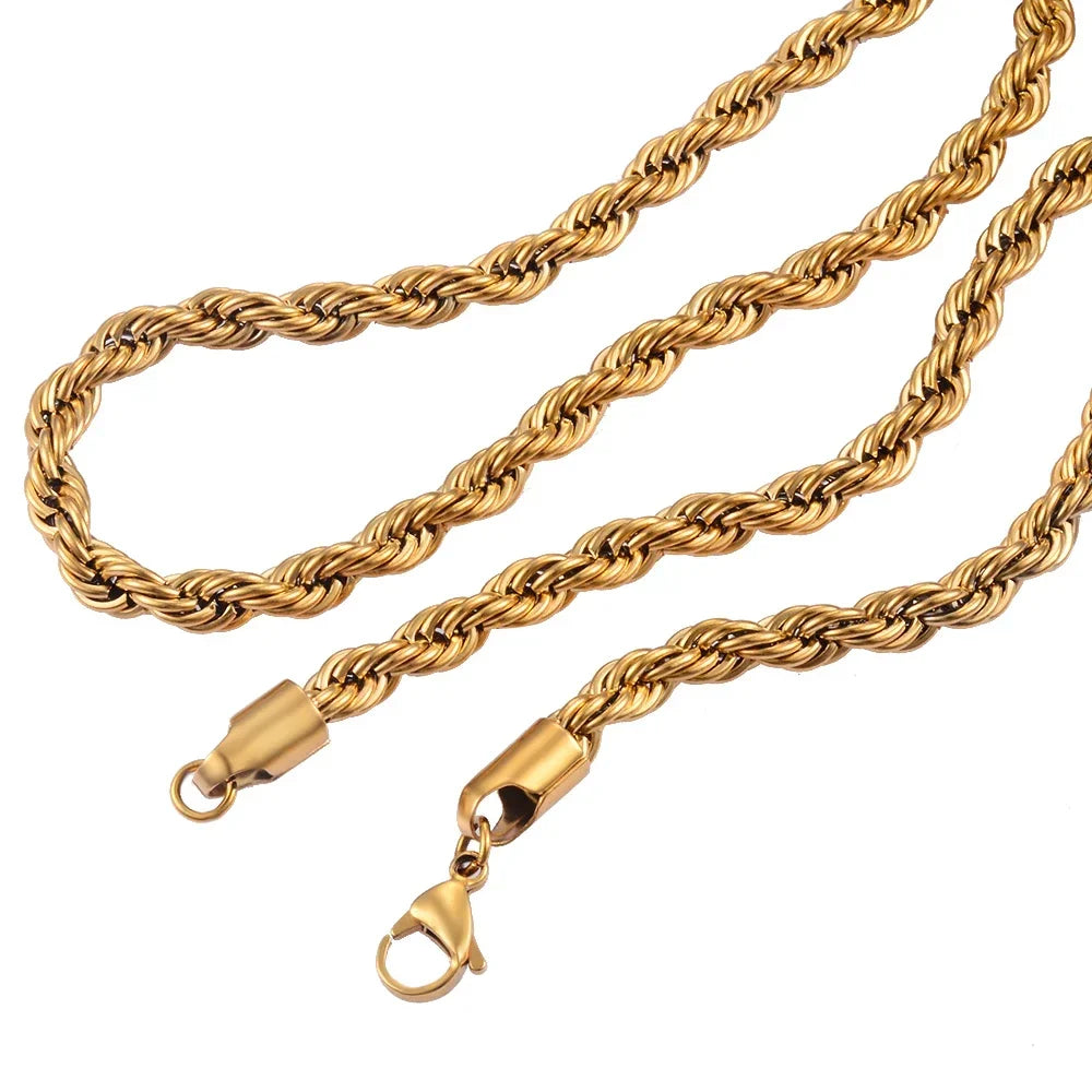 Golden Twist Rope Chain