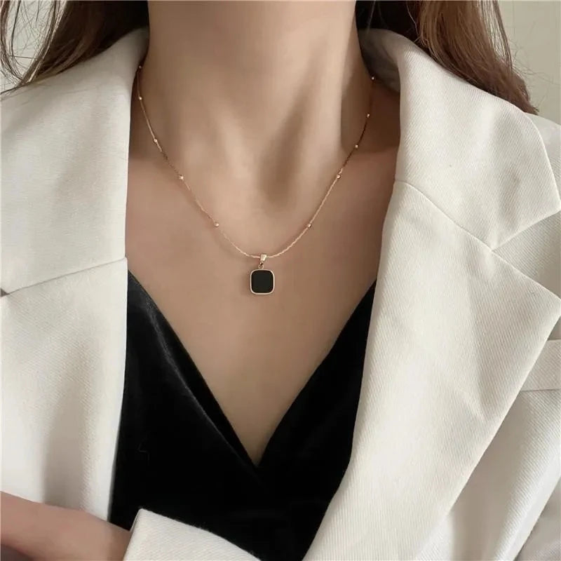 Midnight Square Necklace