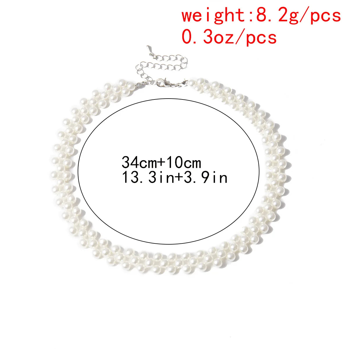 Triple Strand Pearl Choker Necklace