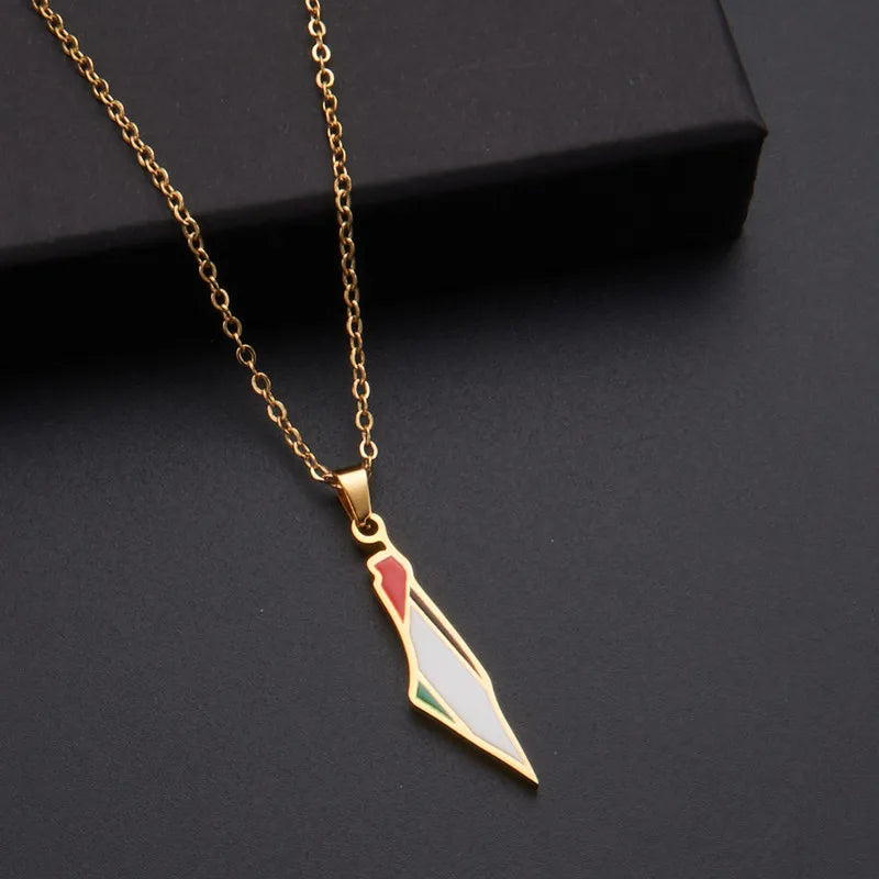 Palestine Map Pendant Necklace