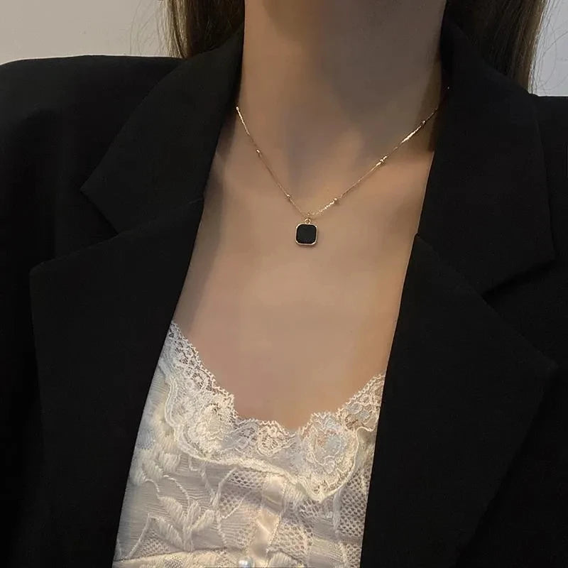 Midnight Square Necklace